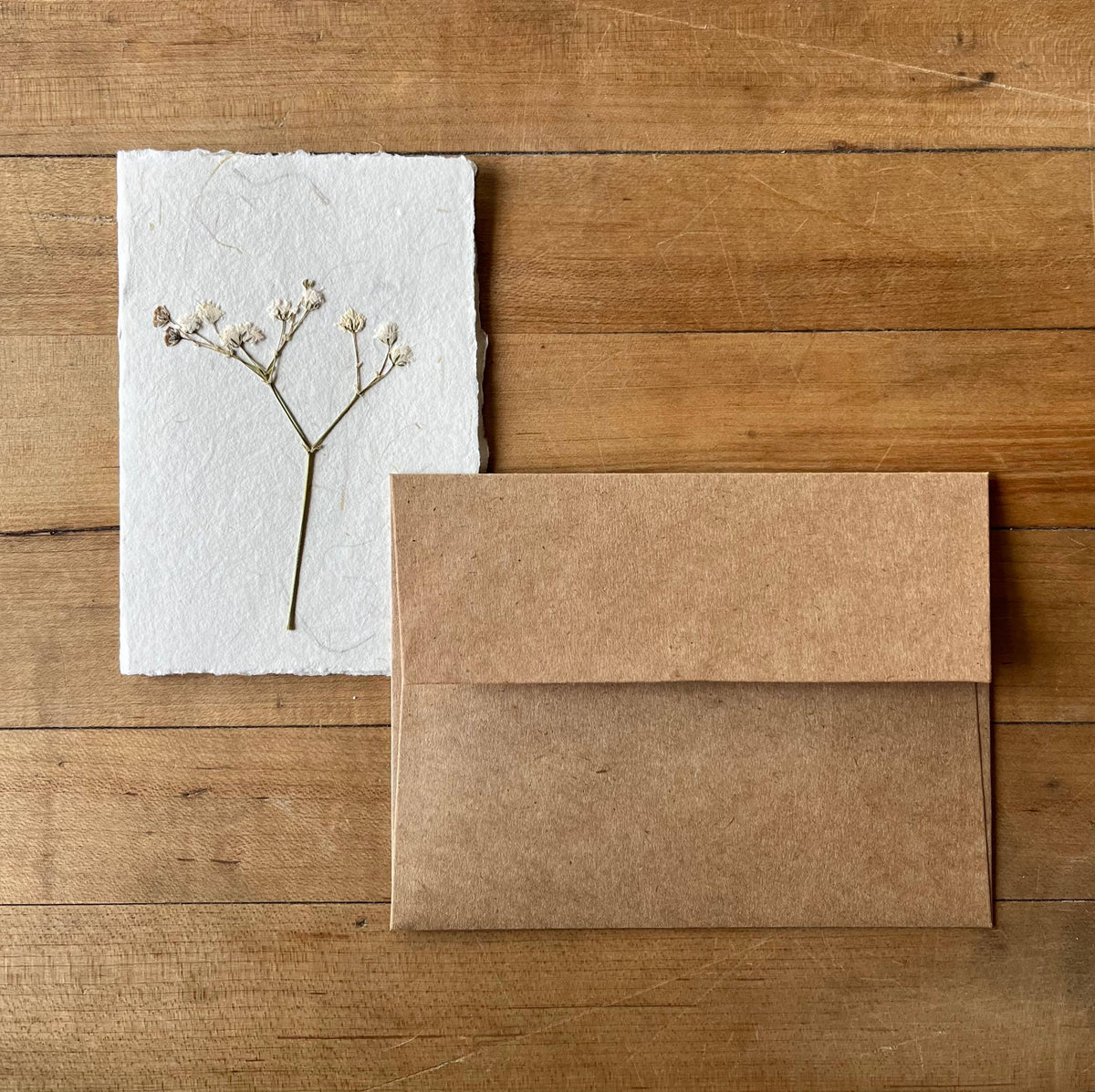 Baby's Breath Pressed Flower greeting card, view 2