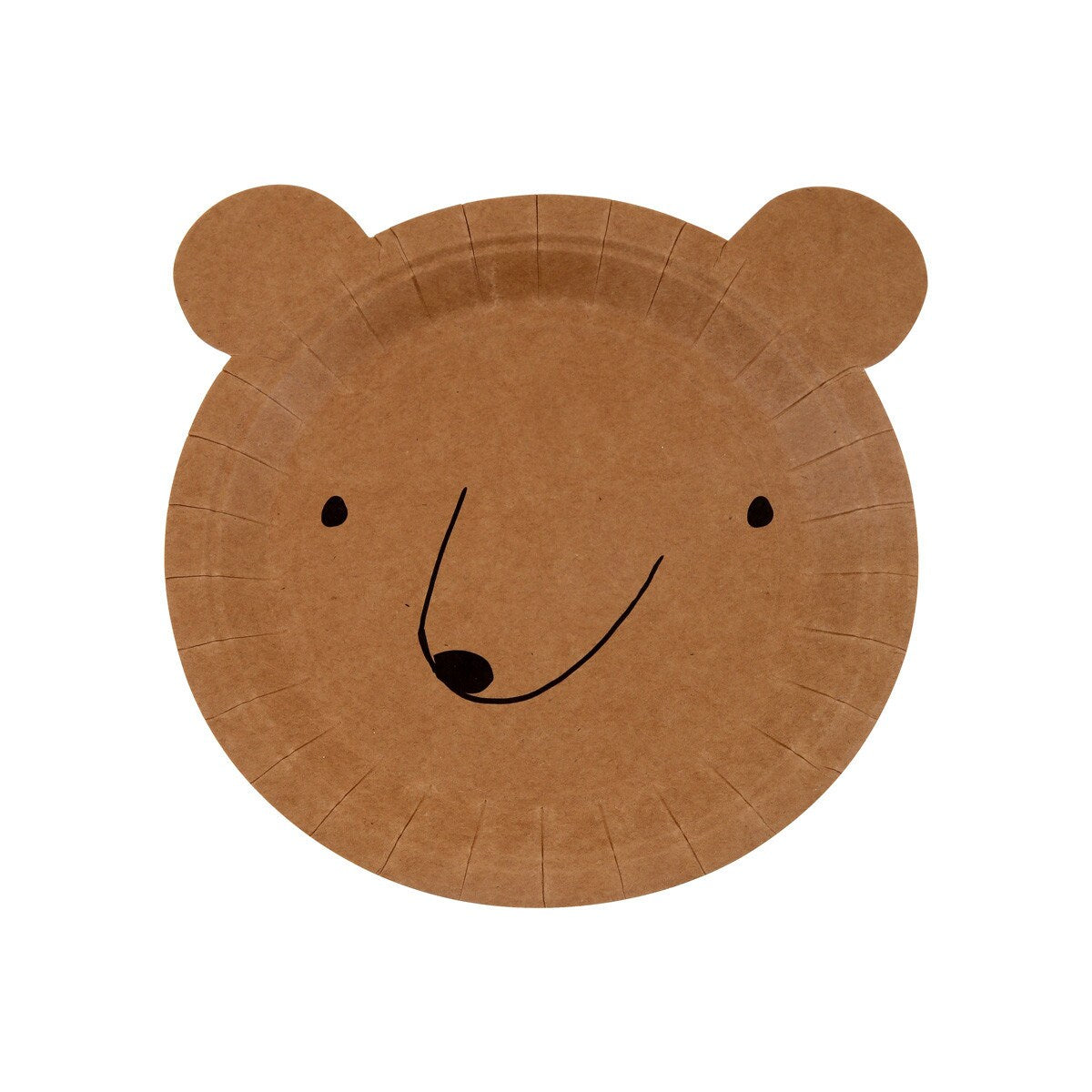 Bear-printed paper plates in small size with cute woodland design on white background