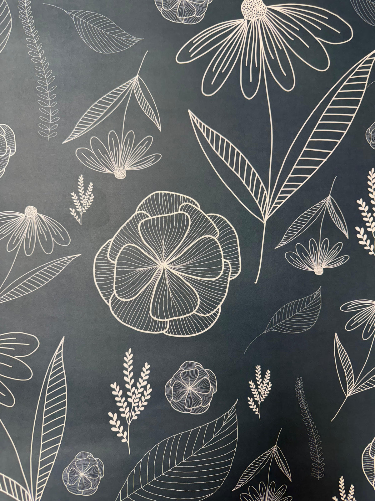 Gift wrap sheet featuring delicate lotus flower print design in soft colors