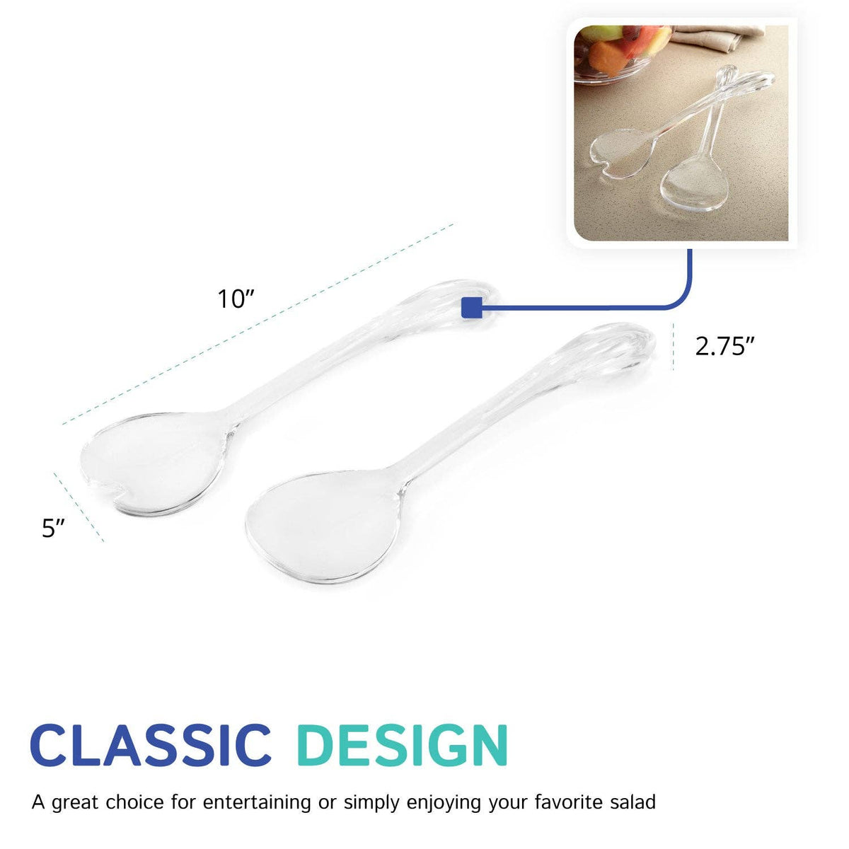 Arc Salad Tongs with curved stainless steel arms and black handles on white background