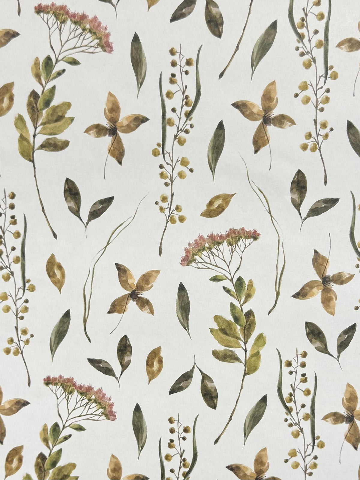 Earthy patterned gift wrap sheet with warm neutral tones and nature-inspired design