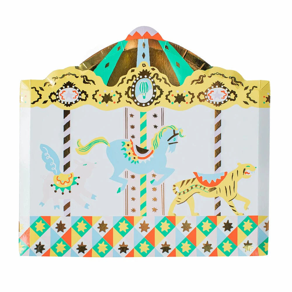 Off to The Fair large paper plates featuring whimsical carnival-themed design