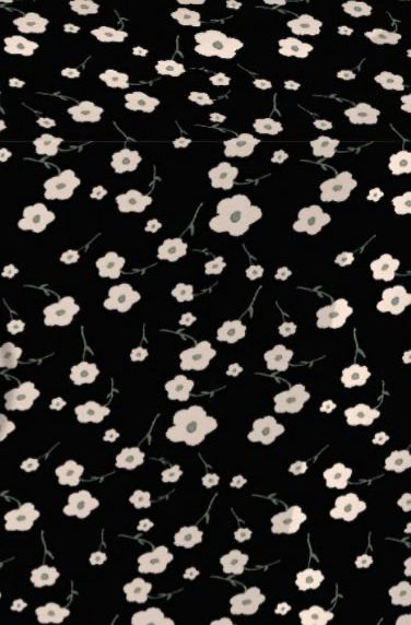 Black Florets Gift Wrap Sheet with delicate floral pattern on dark background