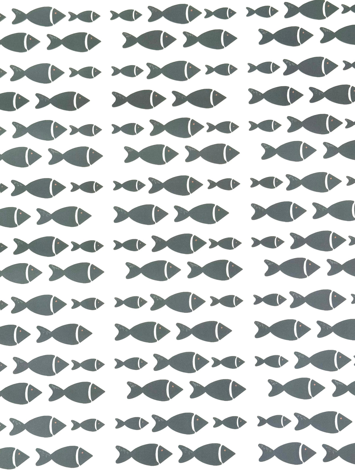 Colorful fish-patterned gift wrap sheet with blue water design and swimming fish