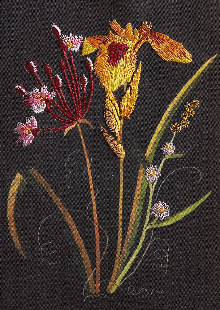 Embroidered Flowers Card featuring delicate botanical designs