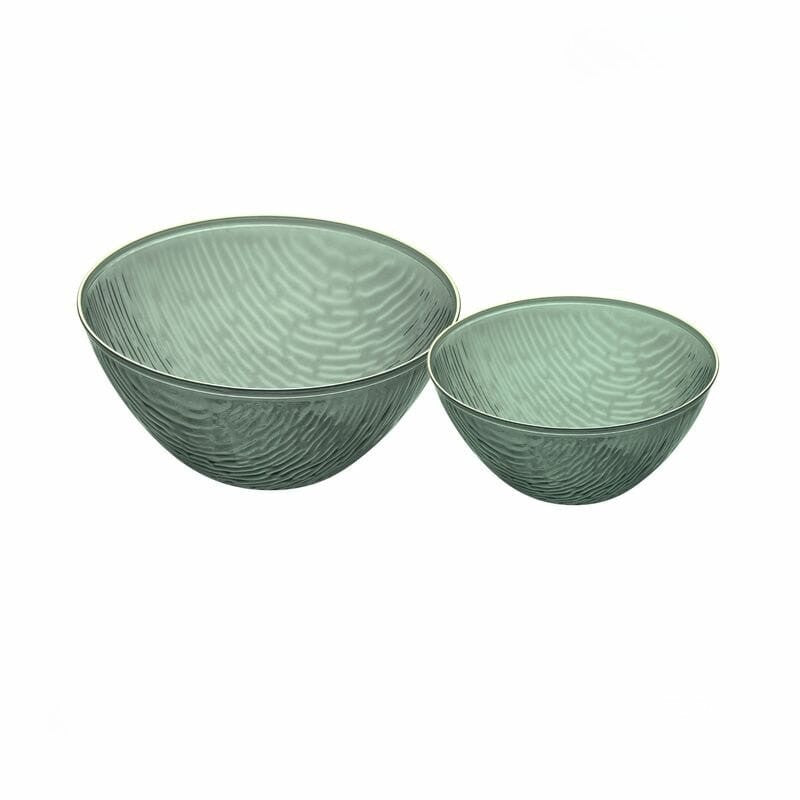 elevated plastic sage bowls with a wavy textured design, from le fete's plasticware collection