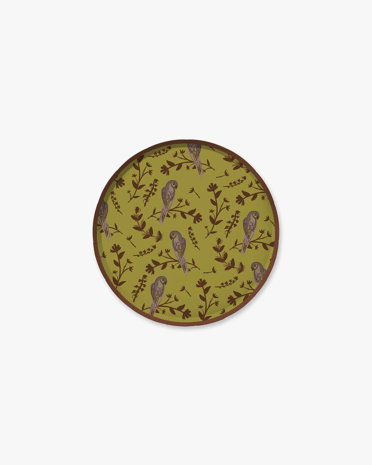 Garden Toile paper plate with blue and white botanical pattern design