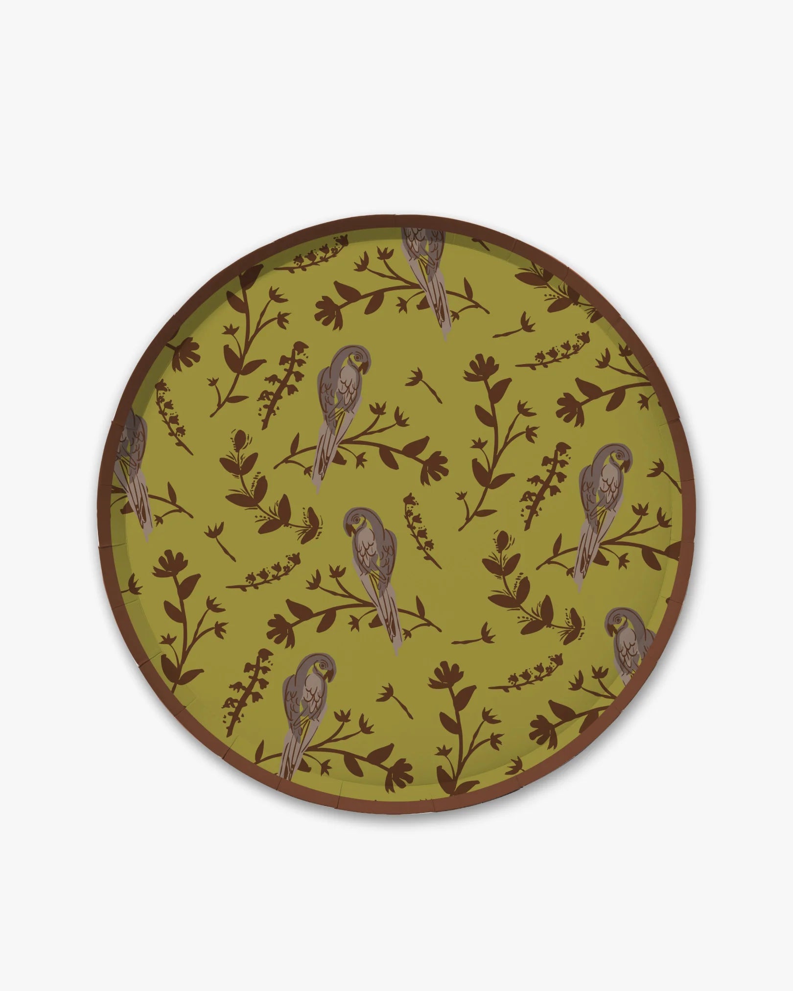 Garden Toile Paper Plate with blue floral botanical pattern design