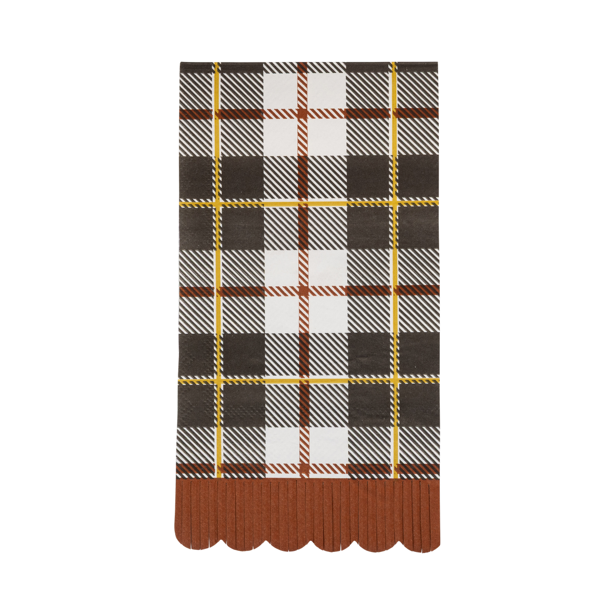 Black fall plaid dinner napkin in soft paper with seasonal plaid pattern, pack of 18