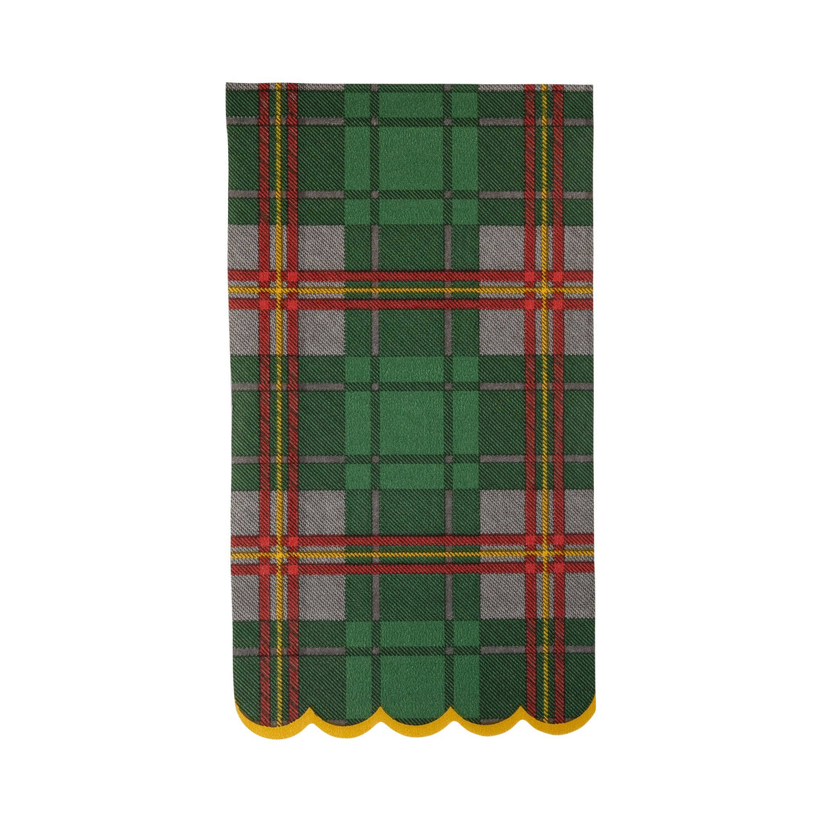 Green plaid paper dinner napkins, pack of 18, folded white and green checkered design